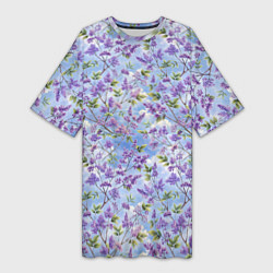 Женская длинная футболка Светлая фиолетовая сирень