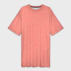 Женская длинная футболка Паттерн мозаика тёмно-персиковый
