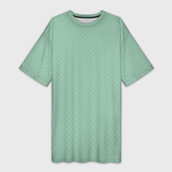 Женская длинная футболка Светлый серо-зелёный однотонный паттерн