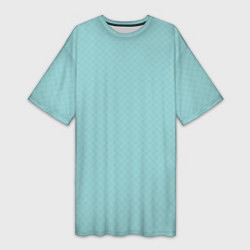 Женская длинная футболка Светлый бирюзовый паттерн однотонный