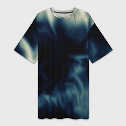 Женская длинная футболка Абстрактный тёмно-синий
