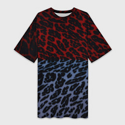 Женская длинная футболка Леопардовый стиль текстура