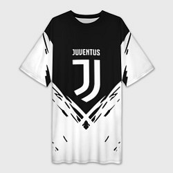 Женская длинная футболка Juventus sport geometry fc club