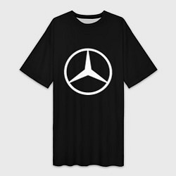 Женская длинная футболка Mercedes benz logo white