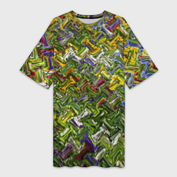 Женская длинная футболка Разноцветная абстракция