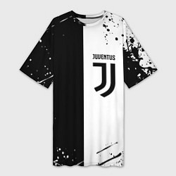 Женская длинная футболка Juventus краски текстура спорт