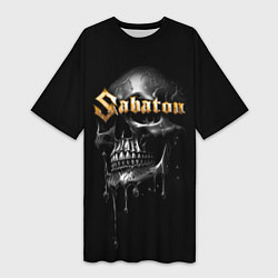 Футболка женская длинная Sabaton - rock group, цвет: 3D-принт