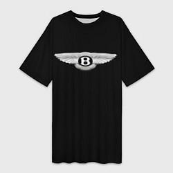Футболка женская длинная Bentley logo, цвет: 3D-принт