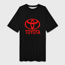 Футболка женская длинная Toyota red logo, цвет: 3D-принт