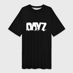 Футболка женская длинная Dayz logo white, цвет: 3D-принт