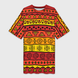 Женская длинная футболка Африканские этнический орнамент