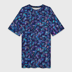 Женская длинная футболка Геометрический шестиугольный орнамент