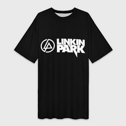 Женская длинная футболка Linkin park logo rock music