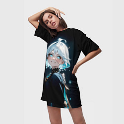 Футболка женская длинная Furina - Genshin impact, цвет: 3D-принт — фото 2