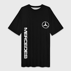 Женская длинная футболка Mercedes benz logo white auto