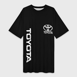 Женская длинная футболка Toyota logo white steel