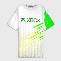 Футболка женская длинная Xbox краски текстура геймер, цвет: 3D-принт