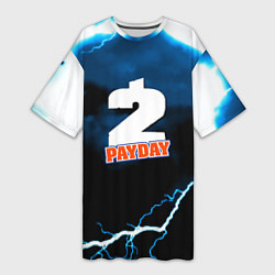 Футболка женская длинная Payday 2 storm, цвет: 3D-принт