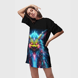 Футболка женская длинная Terrible Pikachu - nightmare, цвет: 3D-принт — фото 2