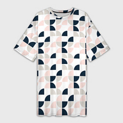 Футболка женская длинная Узор полукруг, цвет: 3D-принт