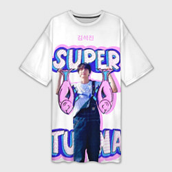 Футболка женская длинная BTS Super Tuna, цвет: 3D-принт