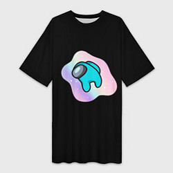 Футболка женская длинная Among us space logo, цвет: 3D-принт