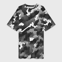 Женская длинная футболка Серый камуфляж внутренних войск