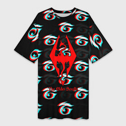 Футболка женская длинная The Elder Scrolls anime, цвет: 3D-принт