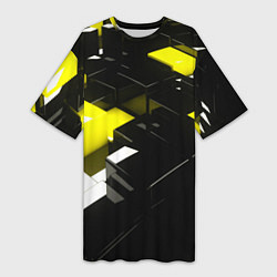 Футболка женская длинная Абстракция обман зрения, цвет: 3D-принт