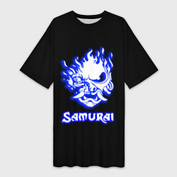 Женская длинная футболка Samurai logo ghost