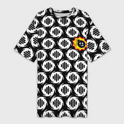 Женская длинная футболка Serious Sam logo pattern