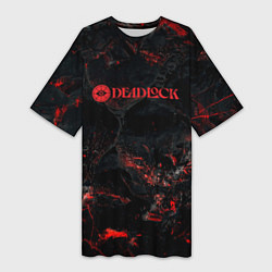 Футболка женская длинная Deadlock logo red texture, цвет: 3D-принт