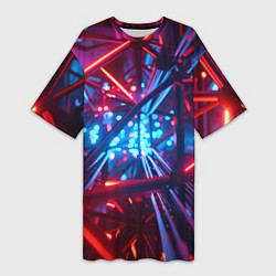 Женская длинная футболка Неоновые трубки