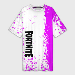 Женская длинная футболка Fortnite pink color