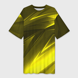 Футболка женская длинная Gold stripes abstraction, цвет: 3D-принт