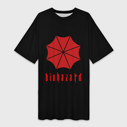 Футболка женская длинная Biohazard resident game, цвет: 3D-принт