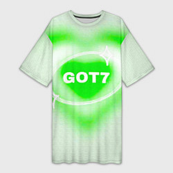 Футболка женская длинная Got7 сердце, цвет: 3D-принт