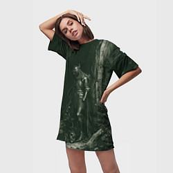 Футболка женская длинная Уставший воин после битвы, цвет: 3D-принт — фото 2