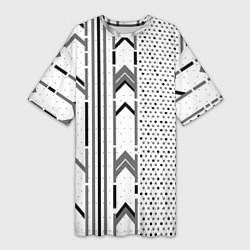 Женская длинная футболка Закулисье чёрно-белое