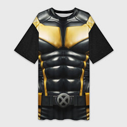 Футболка женская длинная Костюм Росомахи из люди икс, цвет: 3D-принт