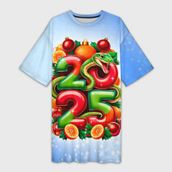 Женская длинная футболка Змеи к нам приходят 2025