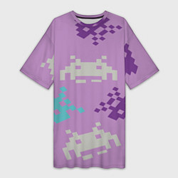 Женская длинная футболка Пиксели