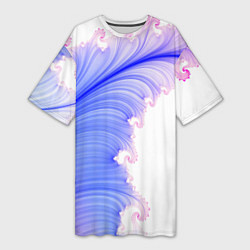 Женская длинная футболка Узоры неон фрактал