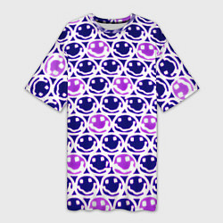 Женская длинная футболка Nirvana neon smile