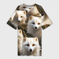 Женская длинная футболка Песцы