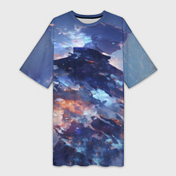 Футболка женская длинная Аниме - магическая битва, цвет: 3D-принт