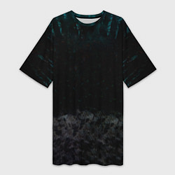 Футболка женская длинная Мрачный лес, цвет: 3D-принт