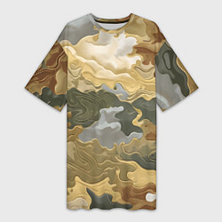 Женская длинная футболка Золотистый камуфляж