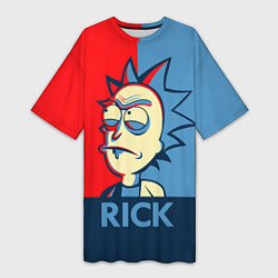 Футболка женская длинная Rick pop art, цвет: 3D-принт