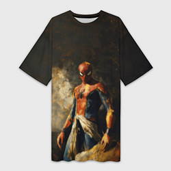 Футболка женская длинная Spider man poster, цвет: 3D-принт